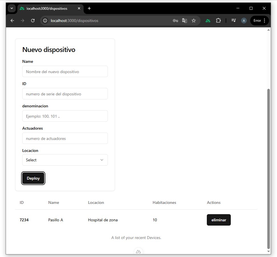 Vista del módulo de dispositivos