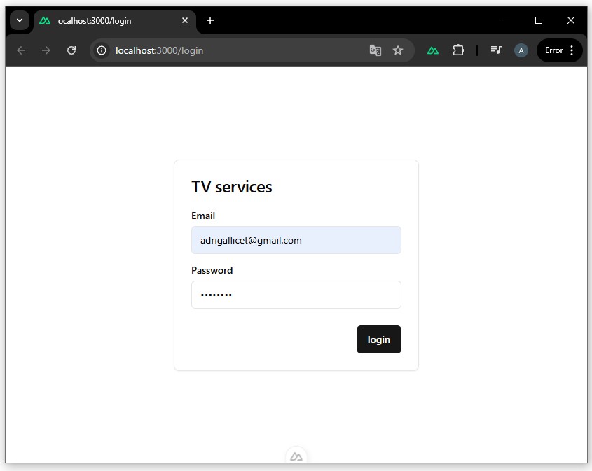 Vista de autenticación